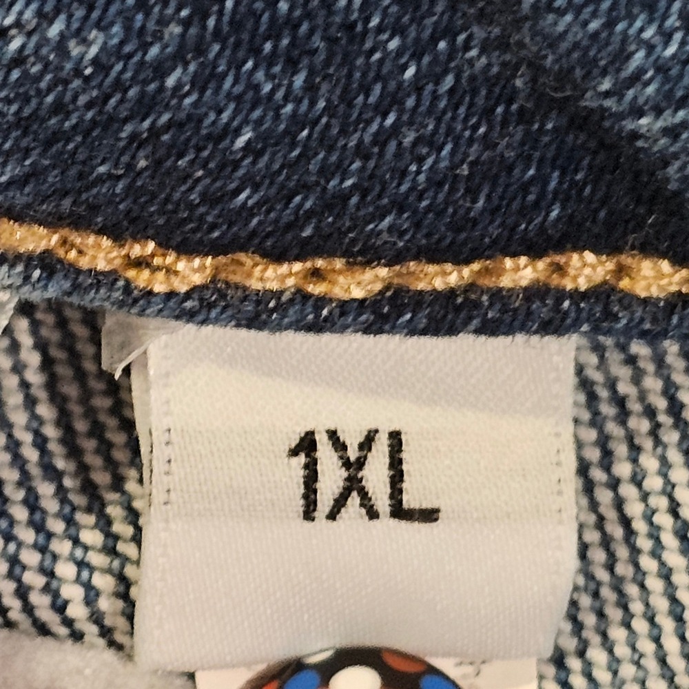 Freckled Poppy x Risen Jeans Womens 1XL Medium Wash Wide Leg Patch Pocket Jeans - Picture 9 of 13